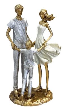 Escultura Família Casal Com Filho - Mabruk