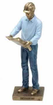 Homem Engenheiro Decorativo 26cm em Resina Mabruk