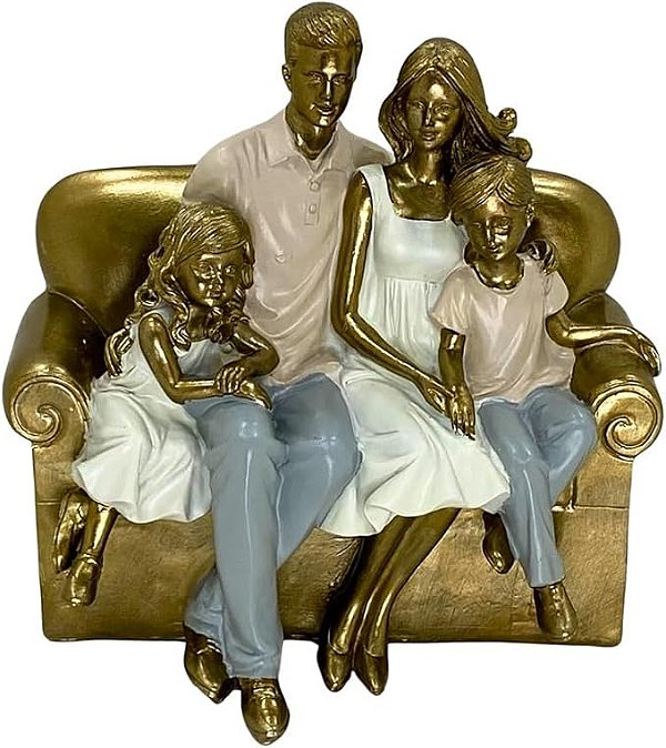 Escultura de Família Decorativa no Sófa