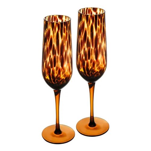 Conjunto 2 Taças Champanhe Leopar 210 ml Wolff