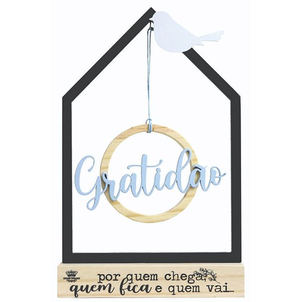 Plaquinha Gratidão Zenir Disarz para Decoração