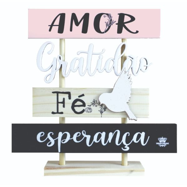Plaquinha Amor Zenir decorativa para festa
