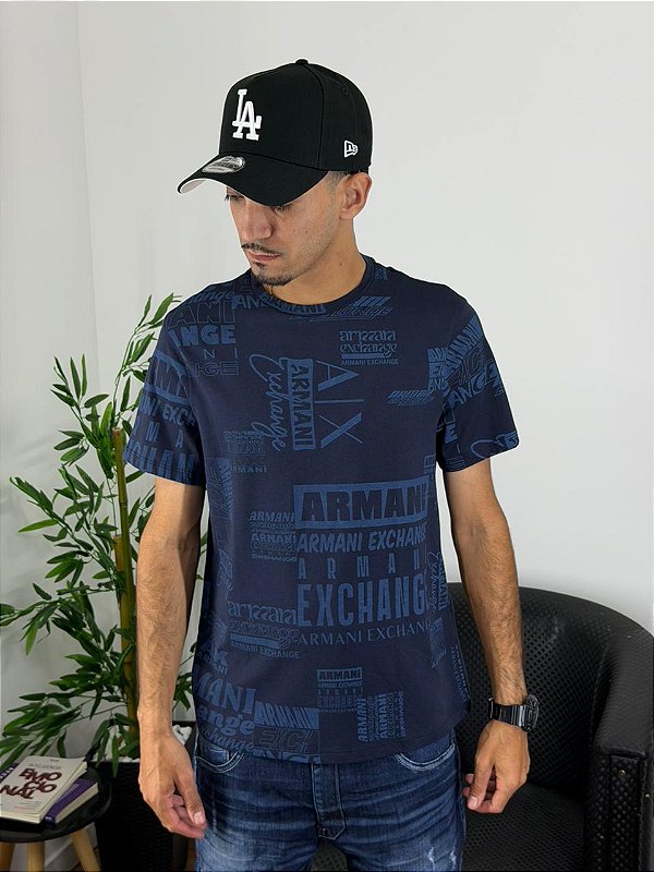 Camiseta Armani Exchange Azul Marinho 37