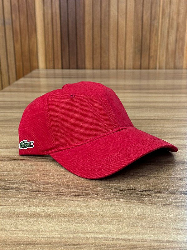 BONÉ LACOSTE GABARDINE VERMELHO