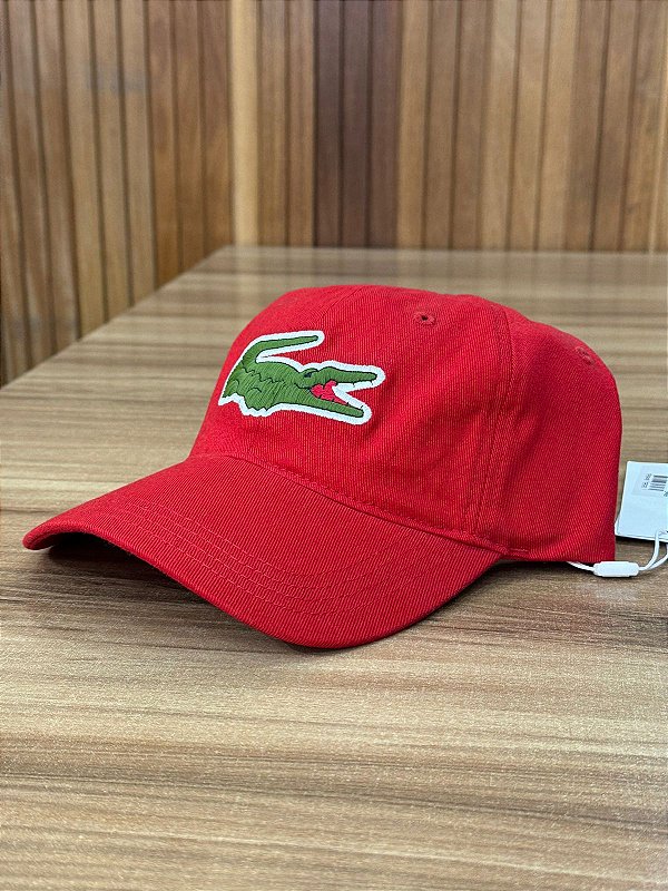Boné Lacoste Big Croc Vermelho