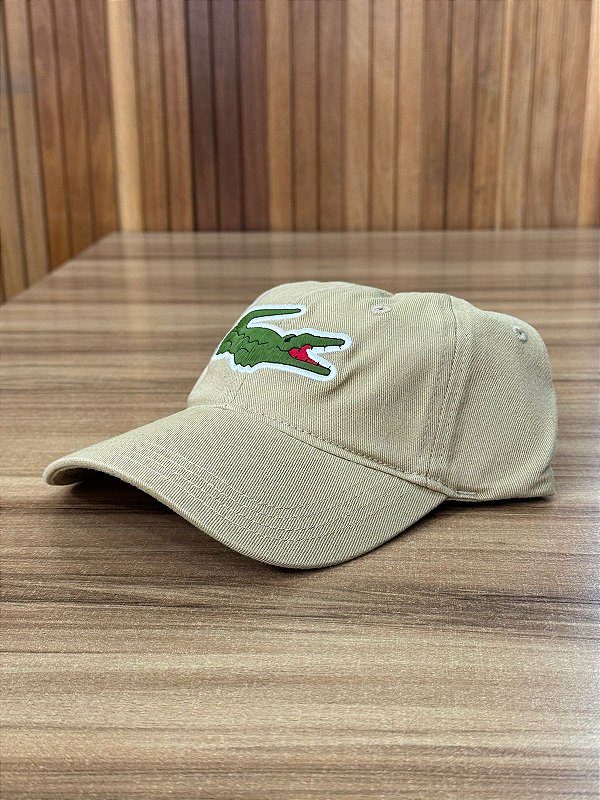 Boné Lacoste Big Croc Bege
