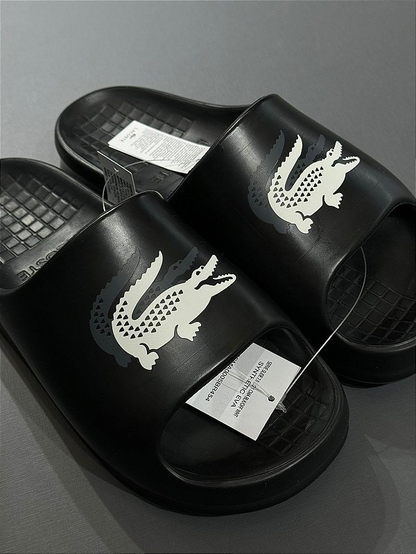Slide Lacoste Nuvem Preto