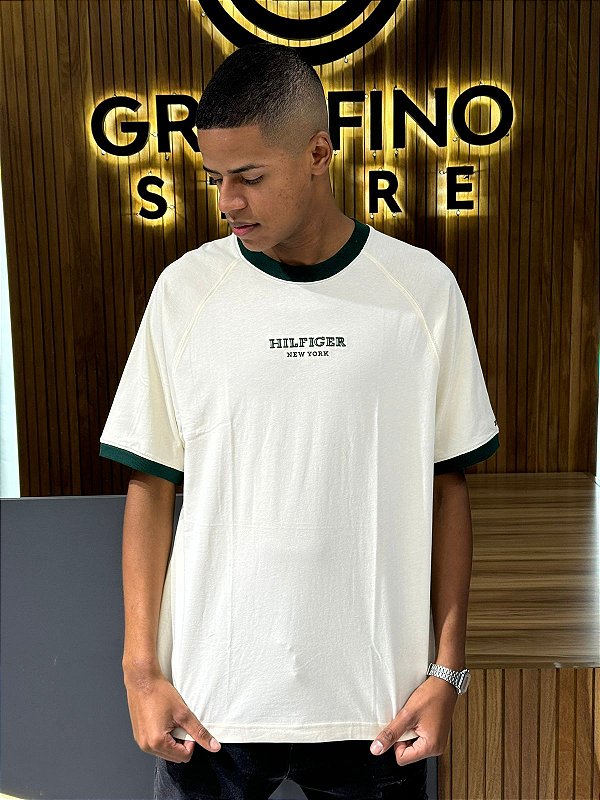 Camiseta Tommy Hilfiger THMW0MW34396 Bege