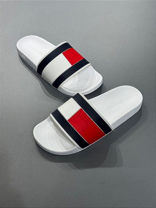Slide Tommy Hilfiger Bandeirão Branco
