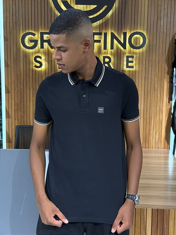 Polo Aeropostale Preta 87113210