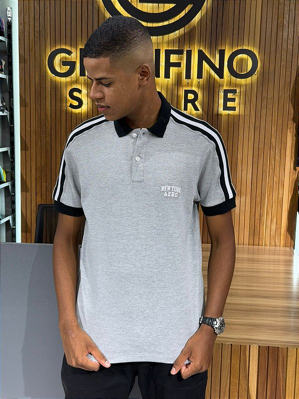 Polo Aeropostale Cinza 87103222