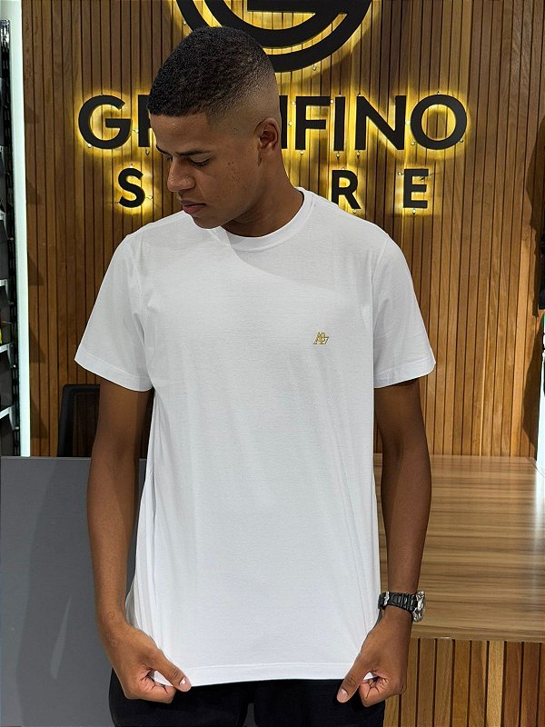 Camiseta Aeropostale Branca e Dourado 87901255