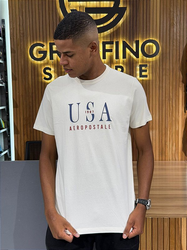 Camiseta Aeropostale Bege 87110148