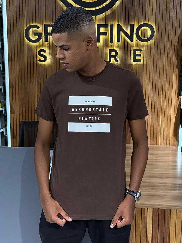 Camiseta Aeropostale Marrom 87110138