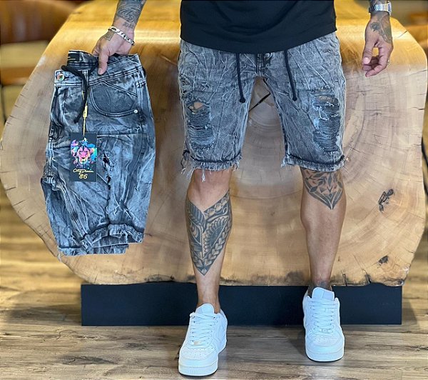 Bermuda Jeans City Denim Cinza 2417619
