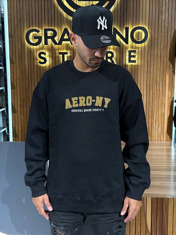 Moletom Careca Oversized Aeropostale Preto 87120835