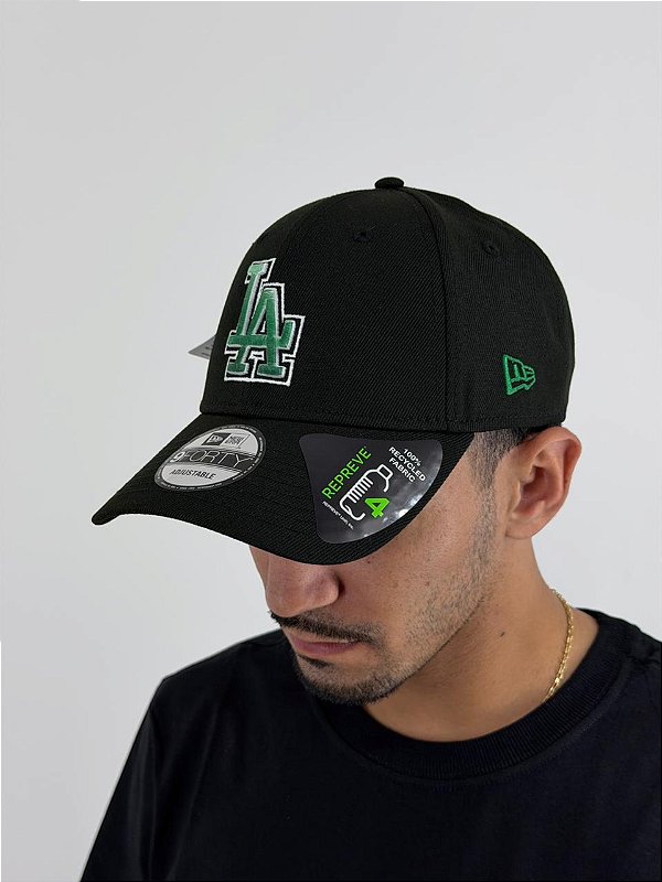 Bone New Era LA Dodgers Preto e Verde 60766825