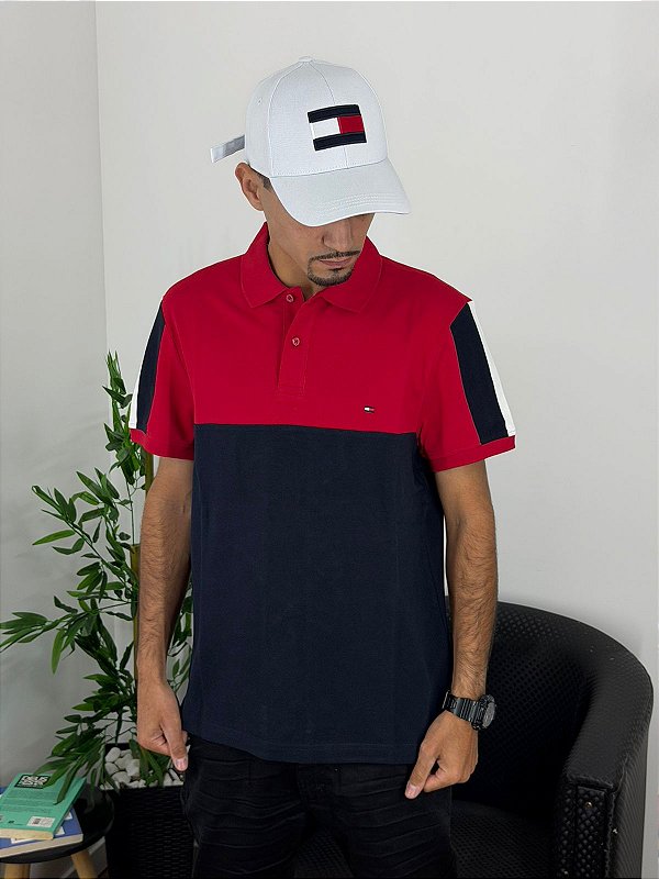 Polo Tommy Hilfiger Vermelha e Marinho THMW0MW38966