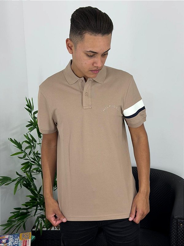 Polo Tommy Hilfiger Marrom Claro THMW0MW41354