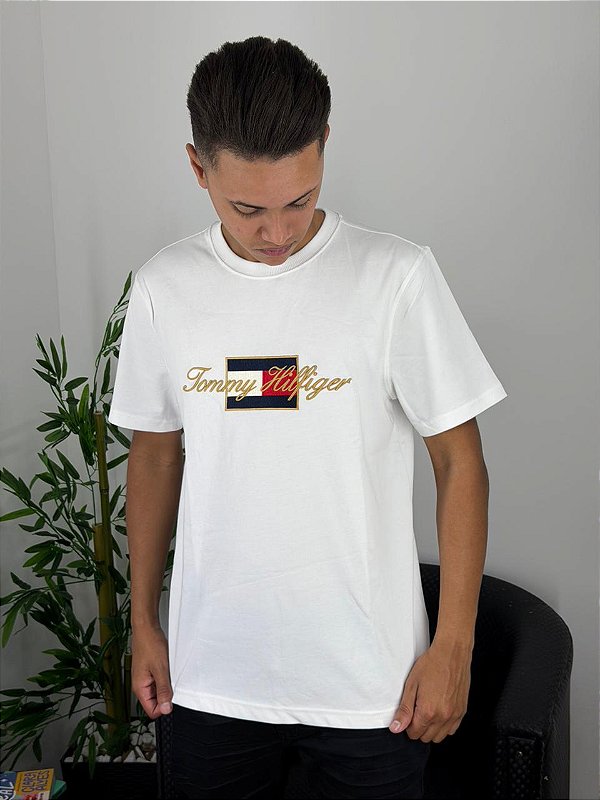 Camiseta Tommy Hilfiger Gold Tee Branca MW41500