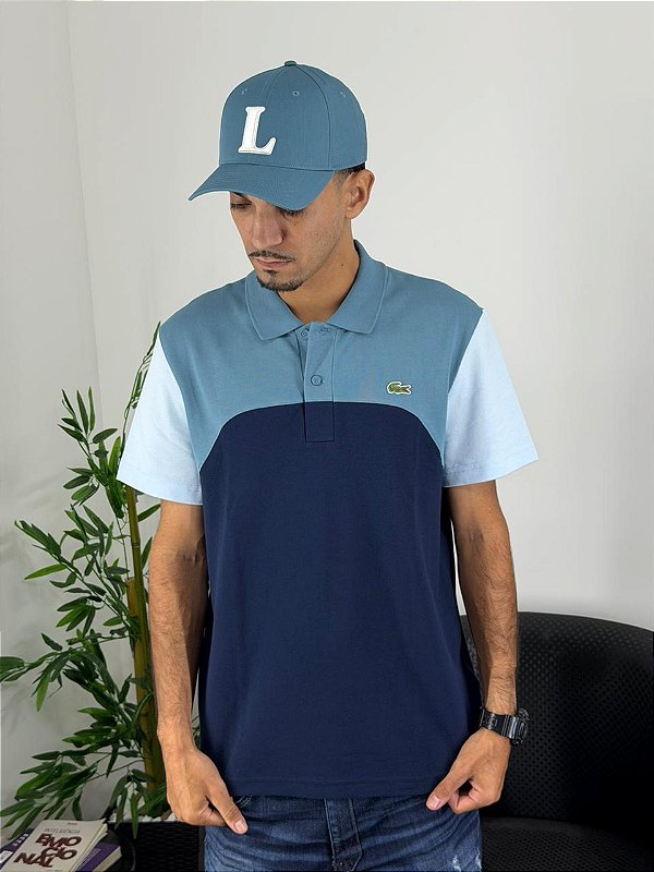 Polo Lacoste Verde e Azul Marinho PH9563