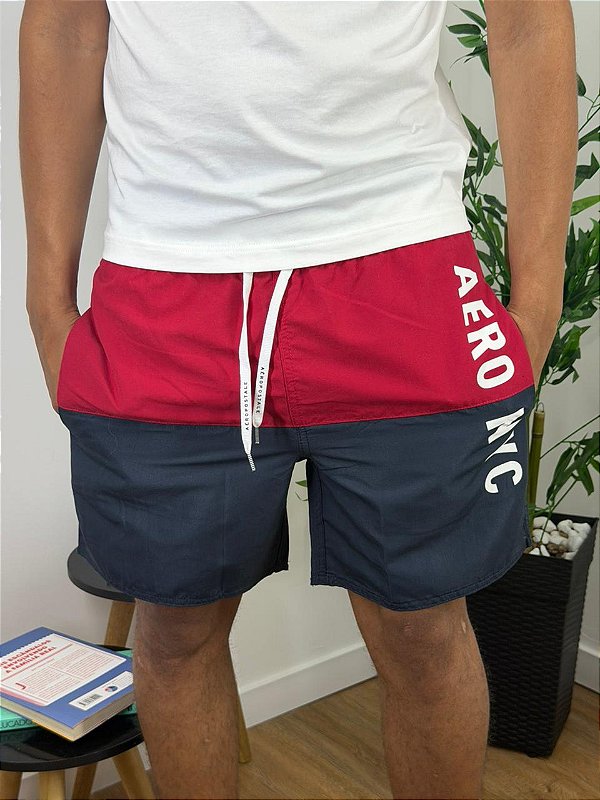Bermuda Tactel Aero Vermelho e Marinho 8792824