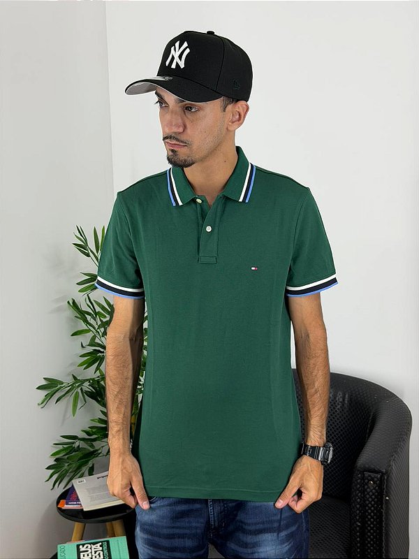 Polo Tommy Hilfiger Slim Fit Verde MW40308