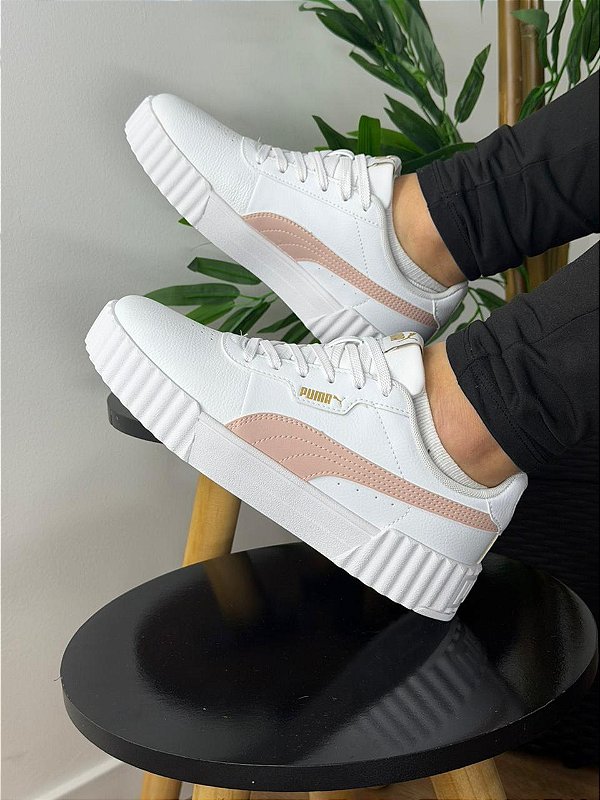 Tenis Puma Carina 3.0 Branco e Rosa 405885-6