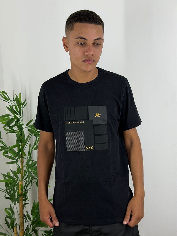 Camiseta Aeropostale Platinum Preta 87140179