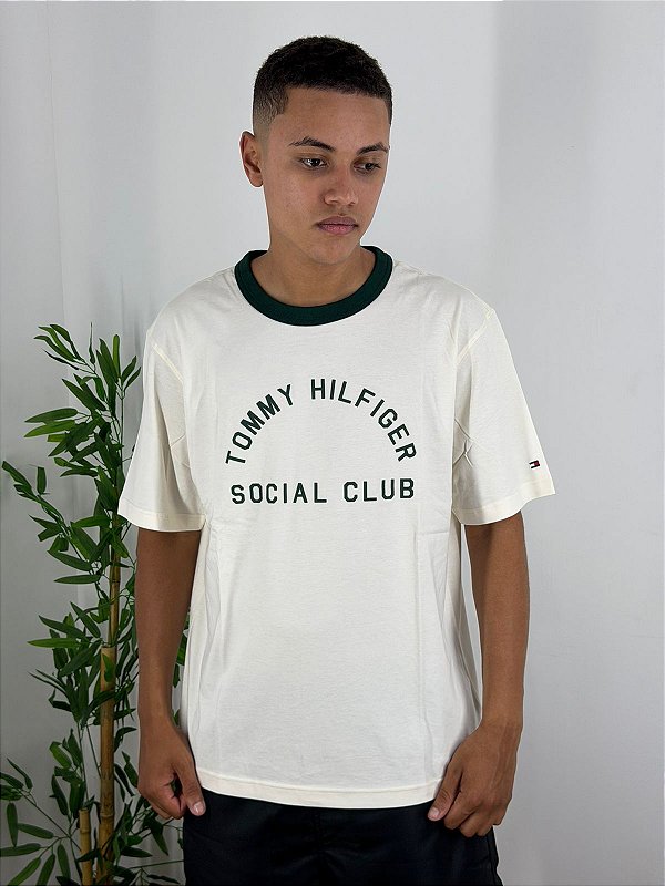 Camiseta Tommy Hilfiger Creme MW42388