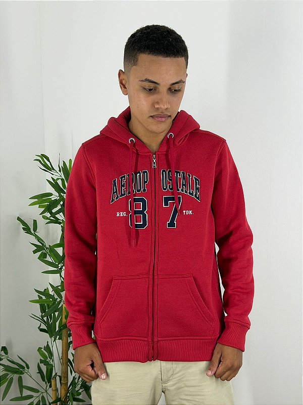 Moletom Aeropostale com Ziper Vermelho 87140702-2