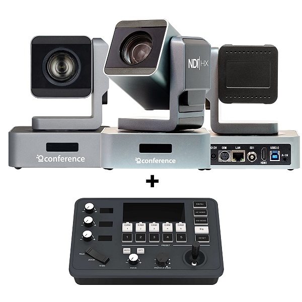 Kit 3 PRO - 2 Câmeras Mini PTZ 10X PRO +  1 Câmeras Mini PTZ 20X PRO + 1 PTZ Controle Mini + 3 Suportes de Parede