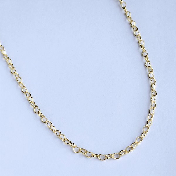 CORRENTE DE ELOS DE CORAÇÕES DOURADOS - 45CM