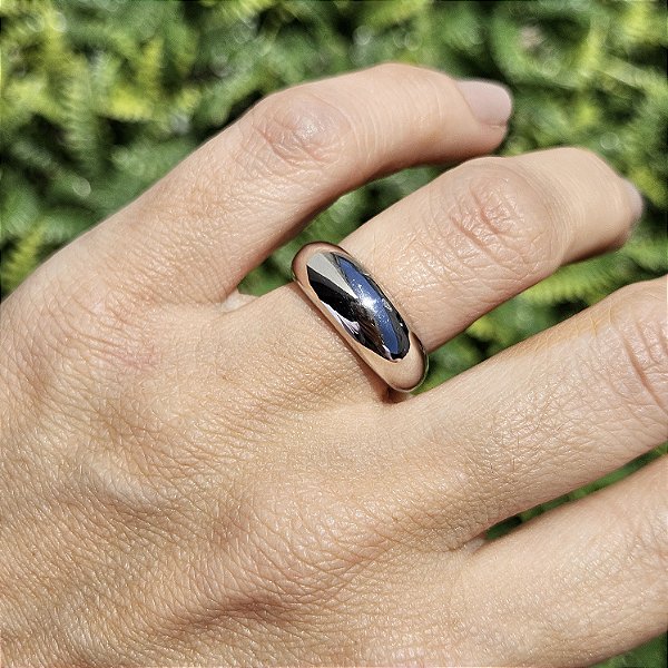 ANEL EM RÓDIO BRANCO GROSSO LISO