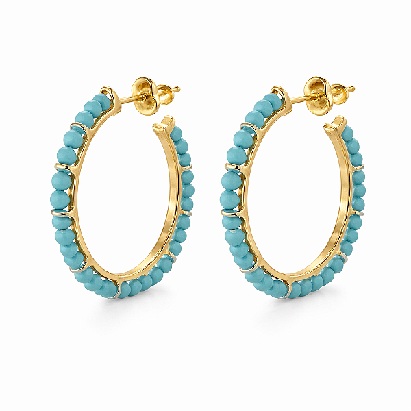 ARGOLA DOURADA COM PEDRAS VERDE TIFFANY