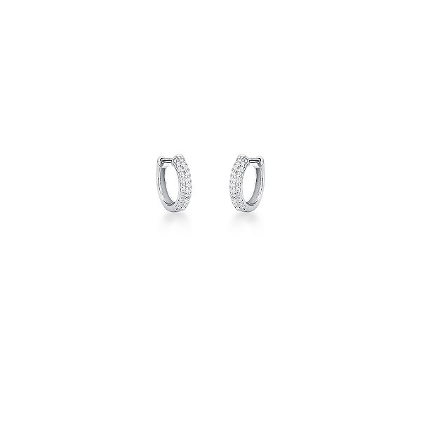 ARGOLA PRATA MICROCRAVEJADA COM ZIRCÔNIAS BRANCAS - TAMANHO M