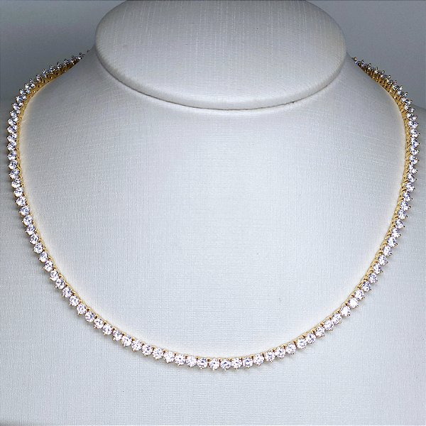 CHOCKER DOURADA MODELO RIVIERA 3 PONTAS 40CM