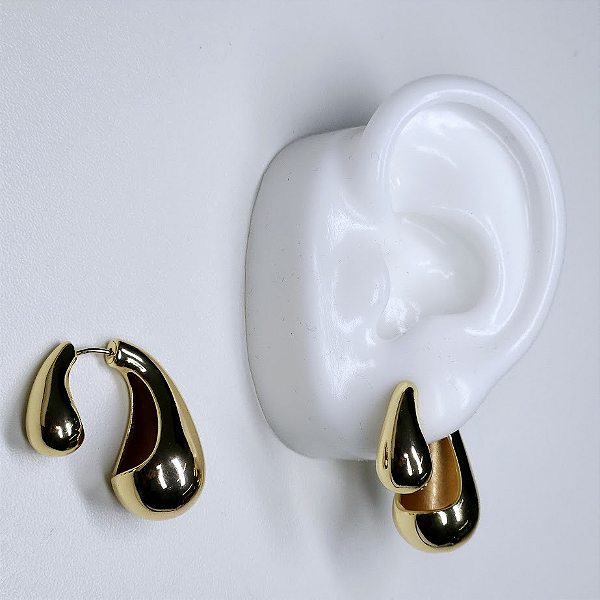 BRINCO DOURADO EAR JACKET GOTA LISA