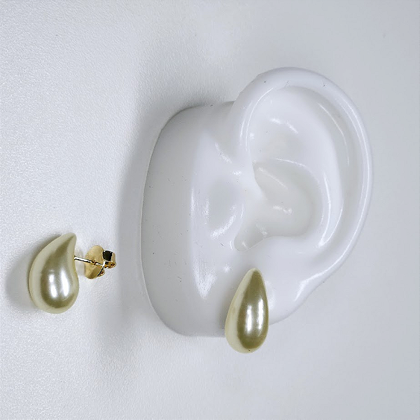 BRINCO DOURADO GOTA PEROLADA