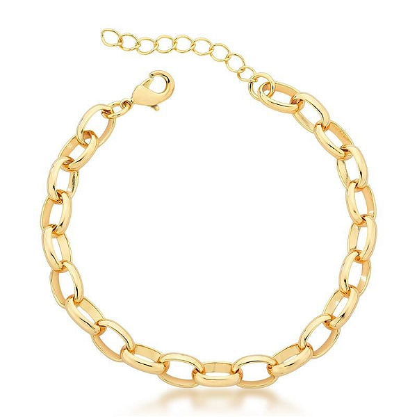 PULSEIRA DOURADA EM ELOS OVAIS LISOS
