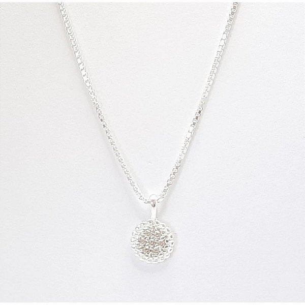 COLAR DE PRATA VENEZIANA E PINGENTE PONTINHO DE LUZ COM MICROZIRCÔNIAS