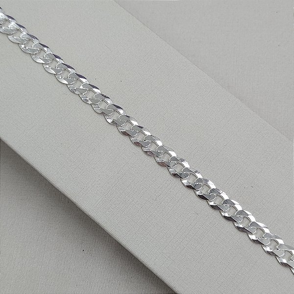 PULSEIRA DE PRATA MODELO GROUMET GROSSA MASCULINA