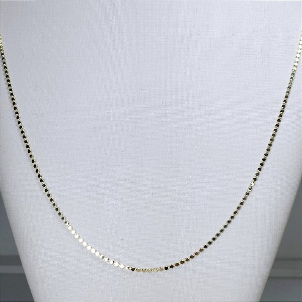 COLAR DOURADO DE ELOS REDONDOS E ACHATADOS - 70CM