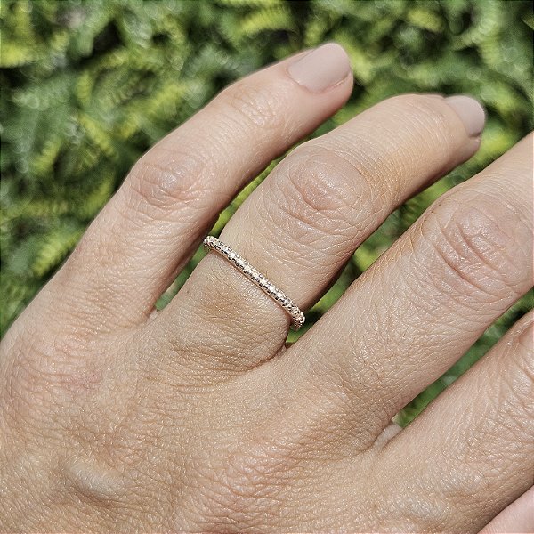 Anel de prata quadrado todo trabalhado