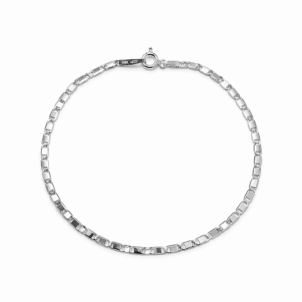 PULSEIRA DE PRATA MODELO PIASTRINI FINA 19CM