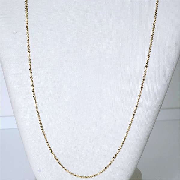 COLAR DOURADO DE BOLINHAS JUNTINHAS E FINAS 70CM