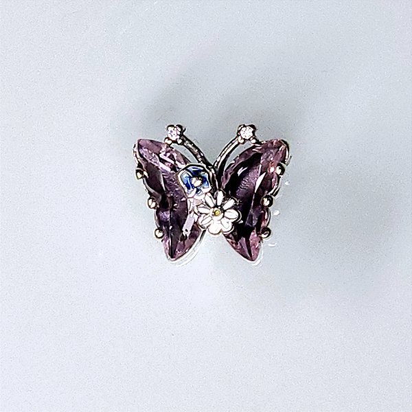 BERLOQUE DE PRATA BORBOLETA ROSA