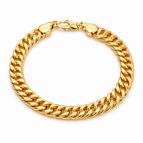 PULSEIRA DOURADA GROUMET COM ELOS GRANDES E MAIS FECHADO 20CM