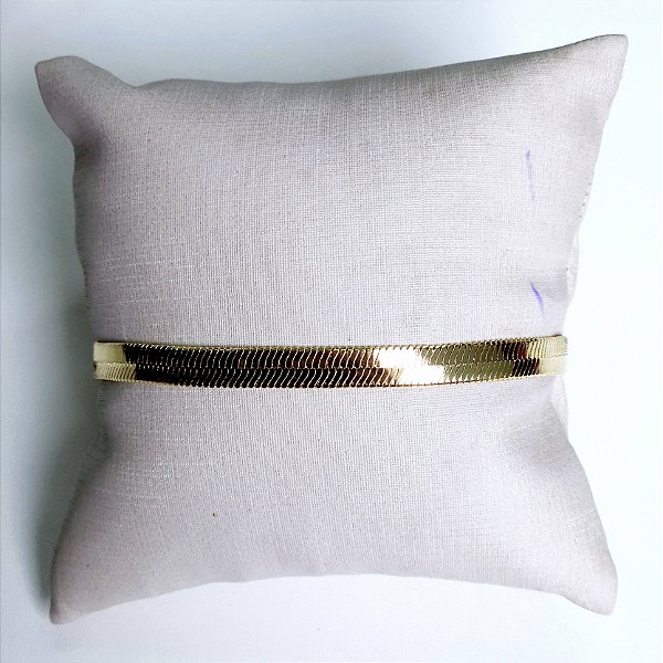 PULSEIRA DOURADA MODELO FITA 2 FILETES 18+5CM
