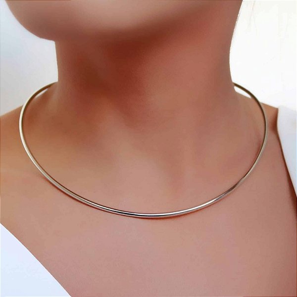 CHOCKER ARO LISO FINO COM BOLINHA NA PONTA 2.4 MM